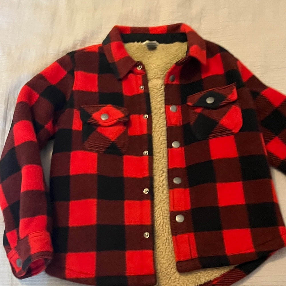Eddie Bauer Kids Red and Black Checkered Shirt